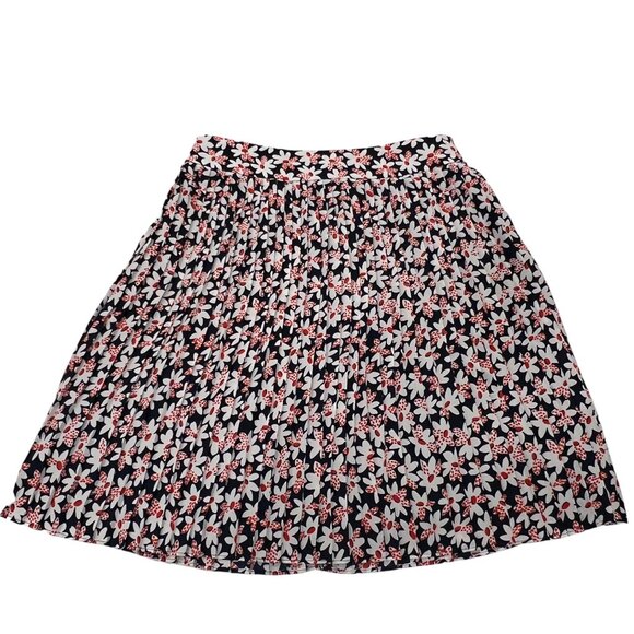 J Crew Daisy Floral Pleated Skirt, NWT, Navy, Red, White, 6 - Picture 1 of 8